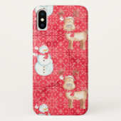 Fun Snowman und Rentier Weihnachten iPhone Case (Rückseite)