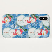 Fun Snowman Weihnachten iPhone Case (Rückseite (Horizontal))