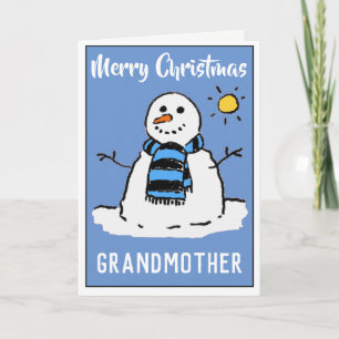 Fun Snowman Weihnachtskarte für Großmutter Feiertagskarte