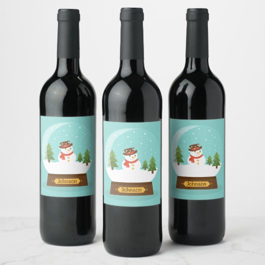 FUN! Snowman Wine Labels- Personalized -Add Name Weinetikett (Flaschen)