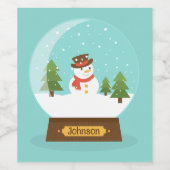 FUN! Snowman Wine Labels- Personalized -Add Name Weinetikett (Einzelnes Label)