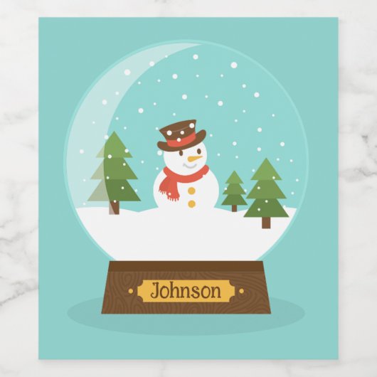 FUN! Snowman Wine Labels- Personalized -Add Name Weinetikett (Einzelnes Label)