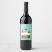 FUN! Snowman Wine Labels- Personalized -Add Name Weinetikett (Vorderseite)