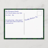 Fun Snowmen Die Grüße der Saison Black Watch Tarta Feiertagspostkarte (Rückseite)