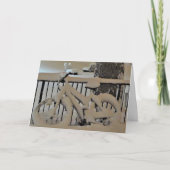 Fun Snowy Bicycle Black + White Foto Card Karte (Vorderseite)