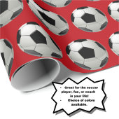 Fun Soccer Ball Muster auf Rot Geschenkpapier