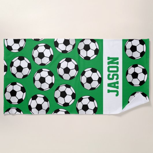 Fun Soccer Balls Personalisiert Strandtuch (Vorderseite)