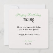 FUN SOCCER THEMA KINDERGEBURTSTAG CAKE KARTE (Rückseite)