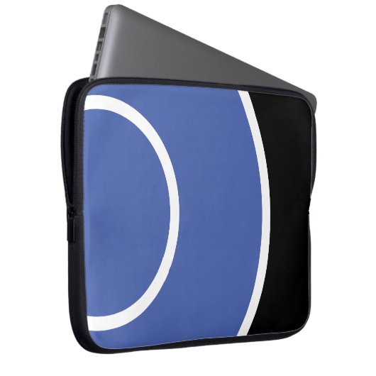 Fun Soft Blue White Signal Waves Schwarzer Hinterg Laptopschutzhülle (Vorne Rechts)