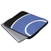 Fun Soft Blue White Signal Waves Schwarzer Hinterg Laptopschutzhülle (Vorne Knopf)