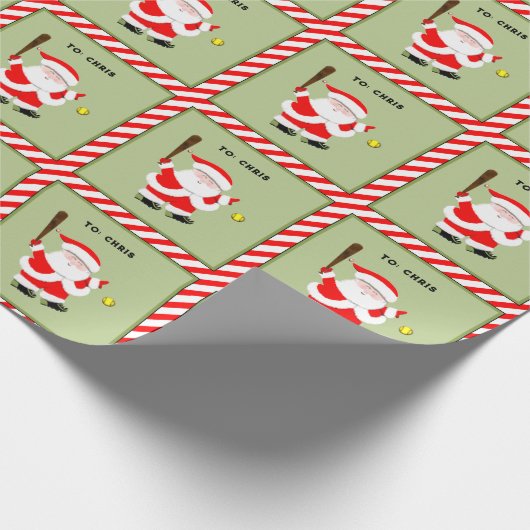 Fun Softball Holiday Geschenk Geschenkpapier (Ecke)