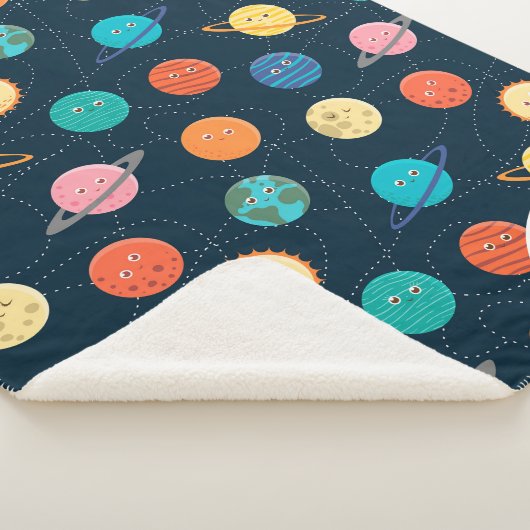 Fun Solar System Planets Muster für Kids Blue She Sherpadecke (3/4)