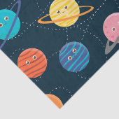 Fun Solar System Planets Muster für Kids Blue Tis Seidenpapier (Detail)