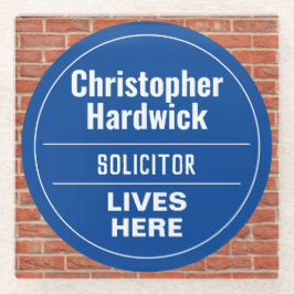 Fun Solicitor Wall Plaque Style Glass Untersetzer