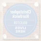 Fun Solicitor Wall Plaque Style Glass Untersetzer (Rückseite)