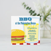 Fun Sommer GRILLEN (Grill) Grill Party Einladung (Stehend Vorderseite)