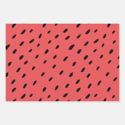 Fun Sommer Wasserfarbe Wassermelone Rotes Grün Geschenkpapier Set (Vorderseite 2)