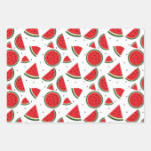Fun Sommer Wasserfarbe Wassermelone Rotes Grün Geschenkpapier Set (Vorderseite)