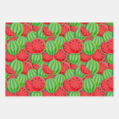 Fun Sommer Wasserfarbe Wassermelone Rotes Grün Geschenkpapier Set (Vorderseite 3)
