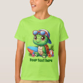 Fun Sommermeerschildkröten hinzufügen Text Jungs T-Shirt (Vorderseite)