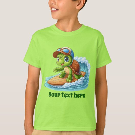 Fun Sommerschildkröte fügen Text unisex T-Shirt (Vorderseite)