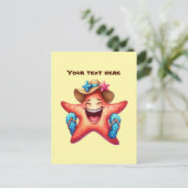 Fun Sommerzeit individuell anpassbarer Strandstar Postkarte (Stehend Vorderseite)