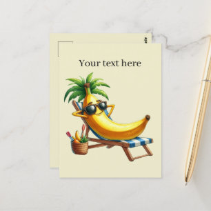 Fun Sommerzeit individuell gestaltbare Strandbanan Postkarte
