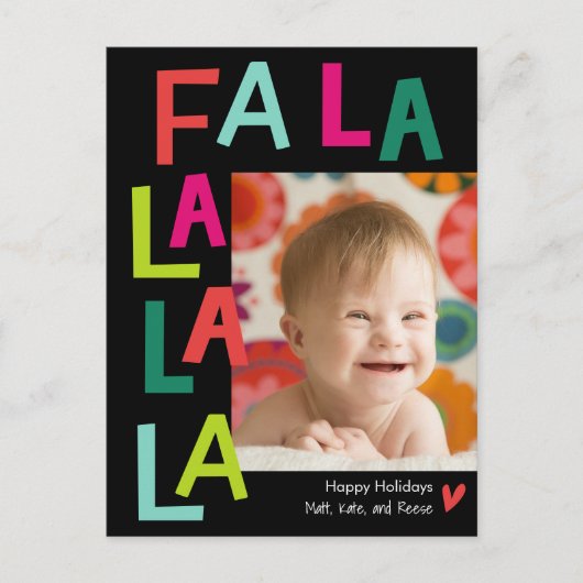 Fun Song EDITABLE FARBE Holiday Postcard Feiertagspostkarte (Vorderseite)