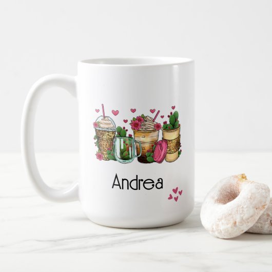 Fun Southwestern Cacti Kaffee Personalisiert Kaffeetasse (Mit Donut)