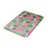 Fun Southwestern Niedlich Girly Pink Cactus Patter Badematte (Schrägansicht)