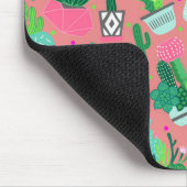 Fun Southwestern Niedlich Girly Pink Cactus Patter Mousepad (Ecke)