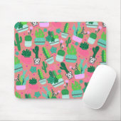Fun Southwestern Niedlich Girly Pink Cactus Patter Mousepad (Mit Mouse)