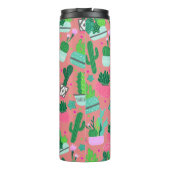 Fun Southwestern Niedlich Girly Pink Cactus Patter Thermosbecher (Rückseite)