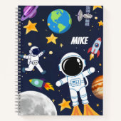 Fun Space Astronaut Planet, Niedliche Kinderskizze Notizblock (Vorderseite)