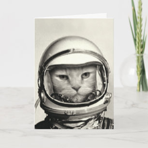 Fun "Space Cat" Geburtstagskarte Karte