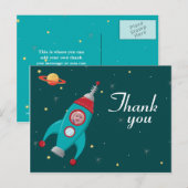Fun Space Rakete Geburtstag vielen Dank Foto Postk Postkarte (Vorne/Hinten)