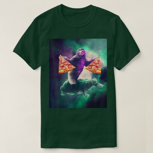 Fun Space Sloth mit Pizza Riding Turtle 68 254 T-Shirt (Design vorne)