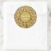 Fun Sparkle Glitzy Birthday Runder Aufkleber (Tasche)