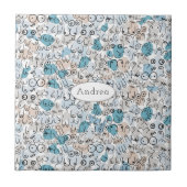 Fun Spaß Blue Mum Fliese (Vorderseite)