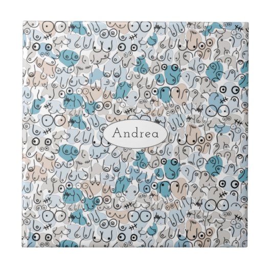 Fun Spaß Blue Mum Fliese (Vorderseite)