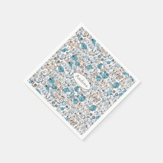 Fun Spaß Blue Mum Serviette (Ecke)