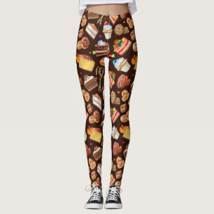 Fun Spaß Comic Cartoon Candy Süßigkeiten Kuchen De Leggings