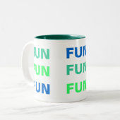 FUN, SPASS, FUN, FUN Tasse (Vorderseite Links)