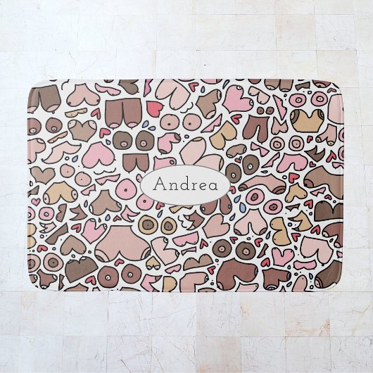 Fun-Spaß-neutrales Brustmuster Badematte