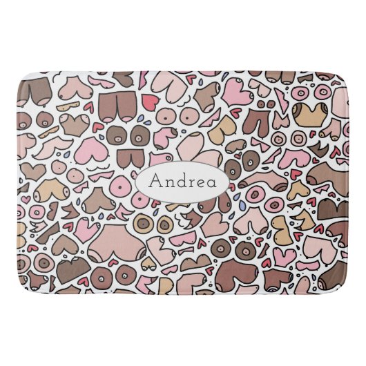 Fun-Spaß-neutrales Brustmuster Badematte (Vorderseite)
