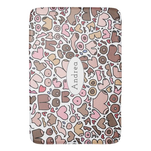 Fun-Spaß-neutrales Brustmuster Badematte (Vorderseite Vertikal)