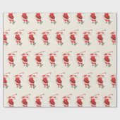 Fun Spaß Retro Santa Plays Golf Geschenkpapier (Flach)