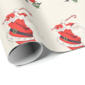 Fun Spaß Retro Santa Plays Golf Geschenkpapier (Rolleneckpunkt)