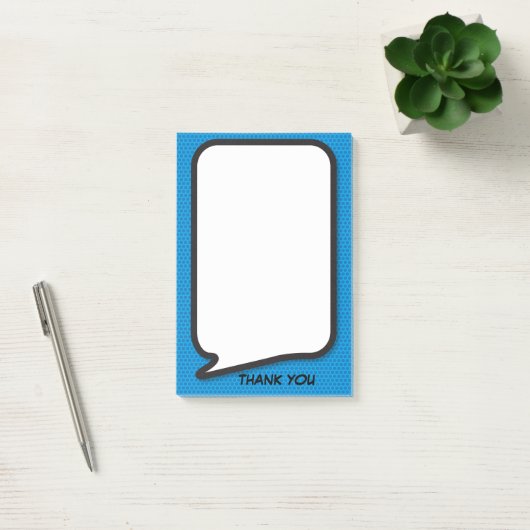 Fun Speech Bubble Personalisiert Danke Blue Post-it Klebezettel (Büro)