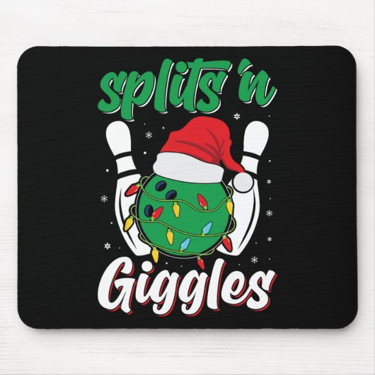 Fun Splits in Giggles Bowling Player Weihnachtssch Mousepad (Vorne)